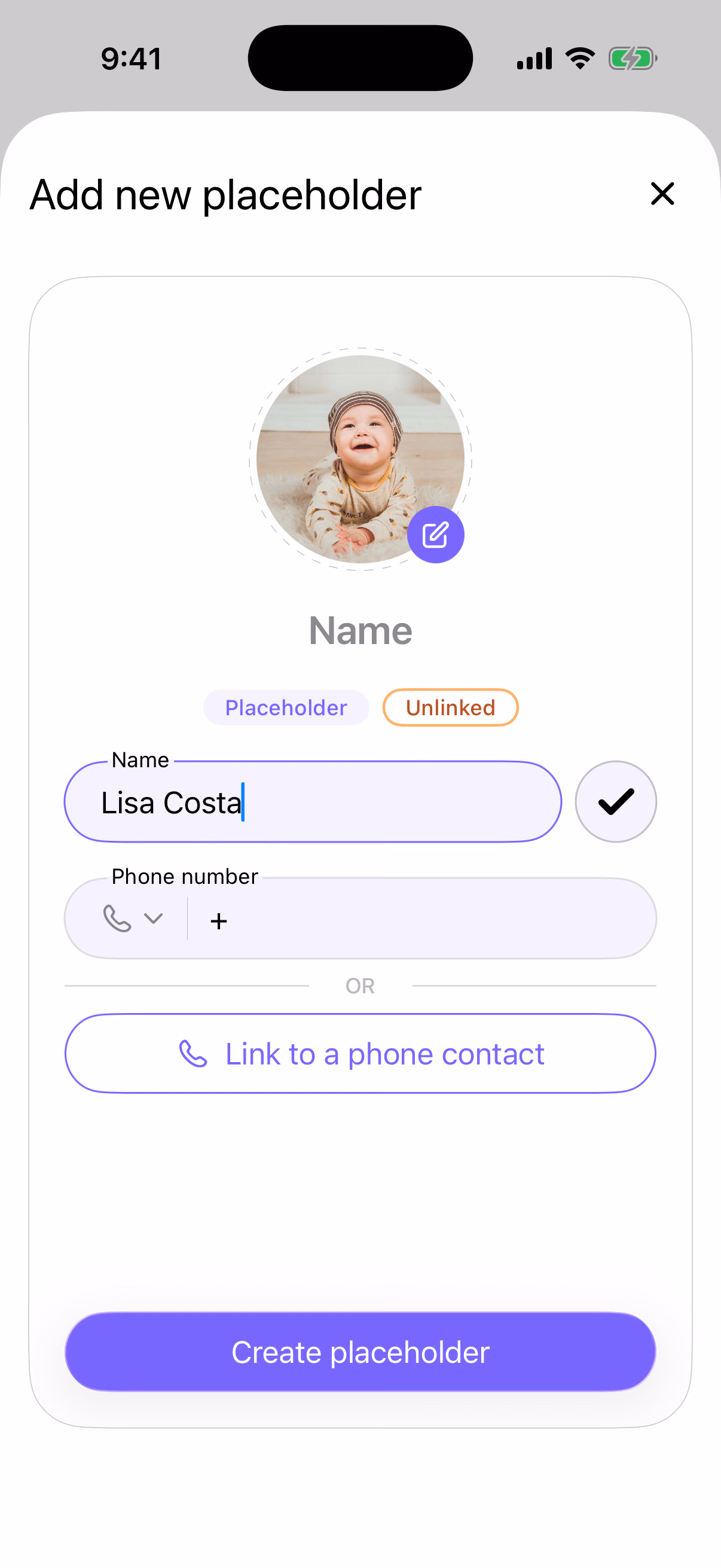 PicPocket Create Placeholder Interface